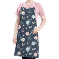 thumbnail image 5 of Pioneer Flower Floral Print Pattern Apron for Women and Men, Cotton Linen Waterproof with Pockets, Adjustable, 33x27 Inch for Kitchen, Gardening, BBQ, Salon, 5 of 6