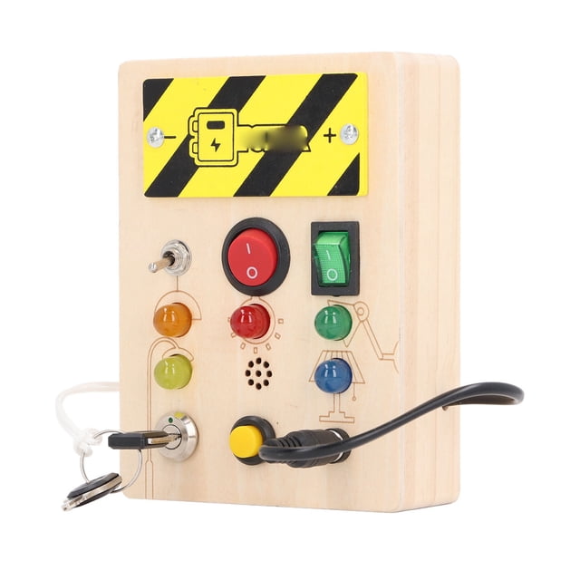 Ocupado Tablero Juguetes Sensoriales De , Juguete De LED Para Niños, Simulación Educativa Cerradura De Llave Cable Enchufable Tablero De Actividades De Habilidades