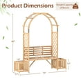 thumbnail image 3 of Costway Garden Bench Arbor Arch with Love Seat 2 Trellises & Planting Box to Grow Grapes, 3 of 9