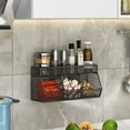 thumbnail image 1 of Cqxid Rack Under $15 Wall Mounted Kitchen Shelves Small Item Organizer Wire Mesh Storage Basket Rack Easy Installation Large Capacity Clutter, 1 of 9