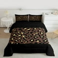 thumbnail image 2 of jejeloiu Abstract Cheetah Print Queen Comforter Set,Abstract Geometric Lines Bedding Sets,Brown Black Bedding Comforter Set For Teens,Super Cozy Room Decor Reversible,3pcs, 2 of 8