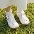 thumbnail image 5 of TEAHOO X STQ KIDS Toddler Girl Dress Shoes Mary Jane Flower School Shoes White Toddler 8, 5 of 8