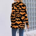 thumbnail image 4 of WTOBBY Women's Halloween Printed Cardigan Sweater Lightweight Open Front Long Sleeve Casual Loose Thin Cover Up With Pockets Fall Fashion Top,Orange M, 4 of 4