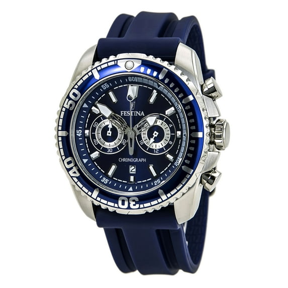 Festina F16574-3 Men's Blue Dial Blue Rubber strap Chronograph Quartz Watch