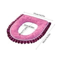 thumbnail image 3 of Thicker Bathroom Toilet Seat Cover Pads Zipper Model Toilet Seat Household Embroidery Sitting Washer Toilet Seat Cover Cute Washer Universal Toilet Seat Washable D Shapetoilet Seat Cushion (Purple), 3 of 6
