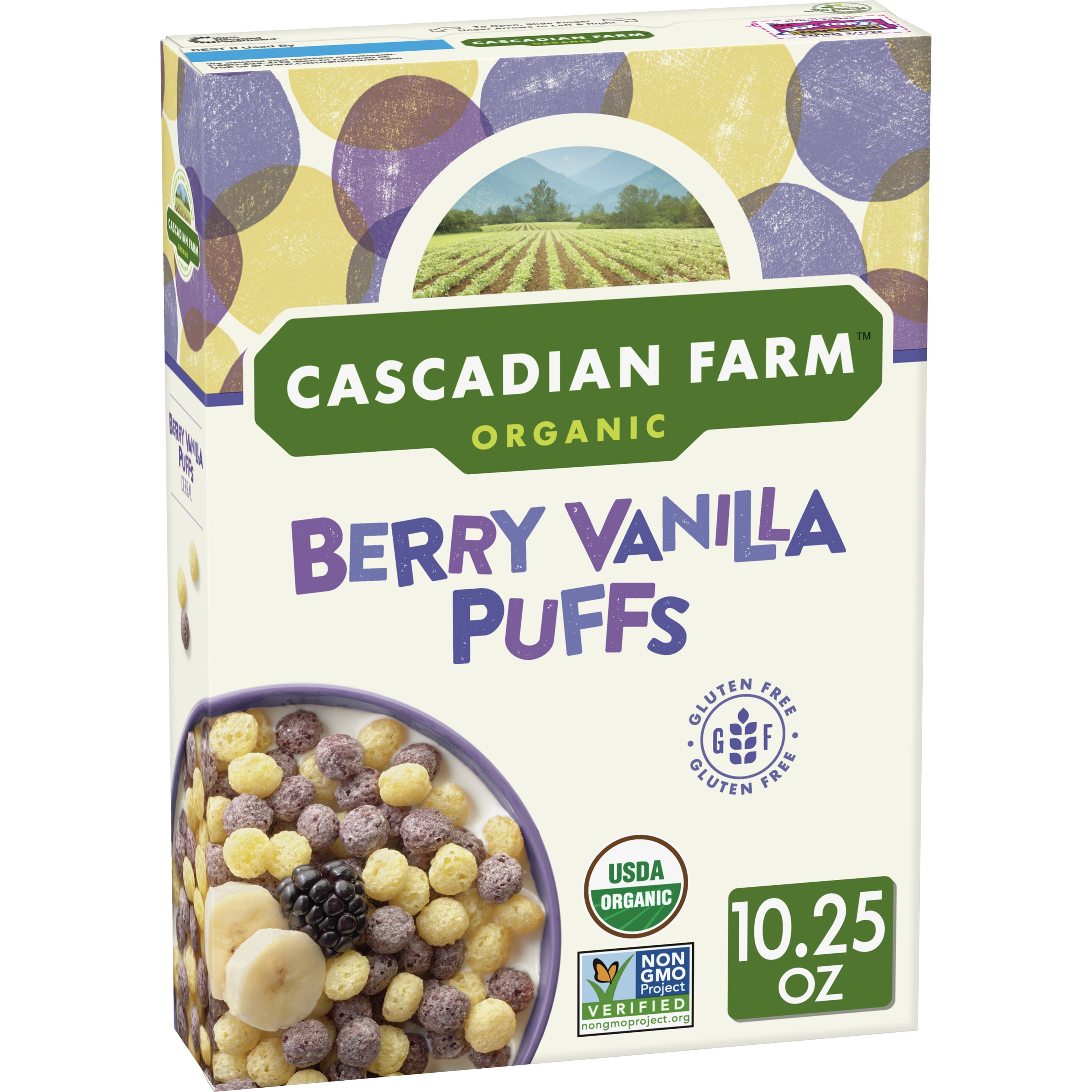 Cascadian Farm Organic Berry Vanilla Cereal, 10.25 oz