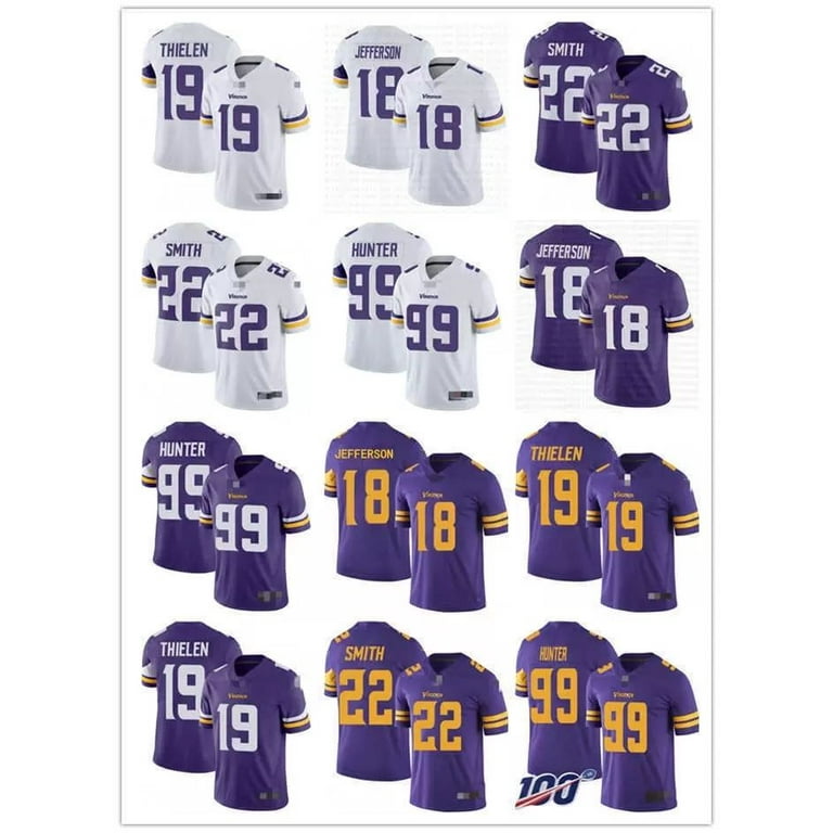 Wholesale Men's Minnesota 18 Justin Jefferson 19 Adam Thielen 4