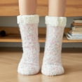 thumbnail image 4 of Zhaomeidaxi Winter Socks Non-slip Silicone Fleece Thickened Plus Velvet Tube Socks Sleep Socks Christmas Elements Warm Fluffy Slippers Carpet Snow Socks style2 1 Pair, 4 of 9