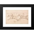thumbnail image 2 of James Seymour 18x13 Black Modern Framed Museum Art Print Titled - Two Horses Racing, Jockeys Up Railings in the Background, 2 of 5