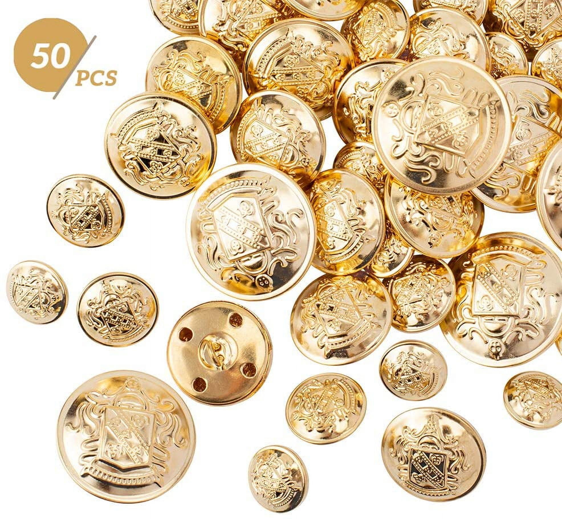 Large Antique Gold Double Lions Crest 1-1/8 (28mm) 44L Vintage Metal  Blazer Buttons #894