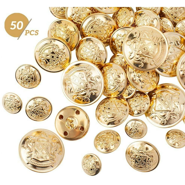14 Pcs Metal Blazer Button Set,Gold Buttons for Blazer,18 mm and 23mm  No-Sew Removable Metal Buttons,Women and Men's Jeans Clothing Supplies,for