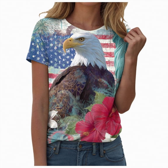 mgoYE Women T-Shirt 2XL 250th Anniversary USA T-Shirt 4th of July Shirt Women 250 Years American Anniversary Shirt American Flag Stars Fireworks Graphic Tee Tops|Dark Blue M