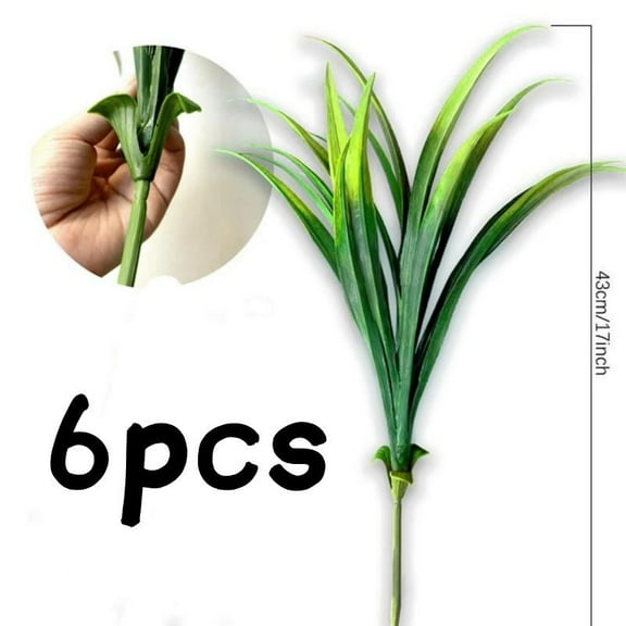 6 Bundles UV Resistant Artificial Greenery | Realistic Indoor/Outdoor Faux Plants for Porch, Patio, and Home Decor, Vibrant Green Plastic Shrubs for Year-Round Natural Beauty