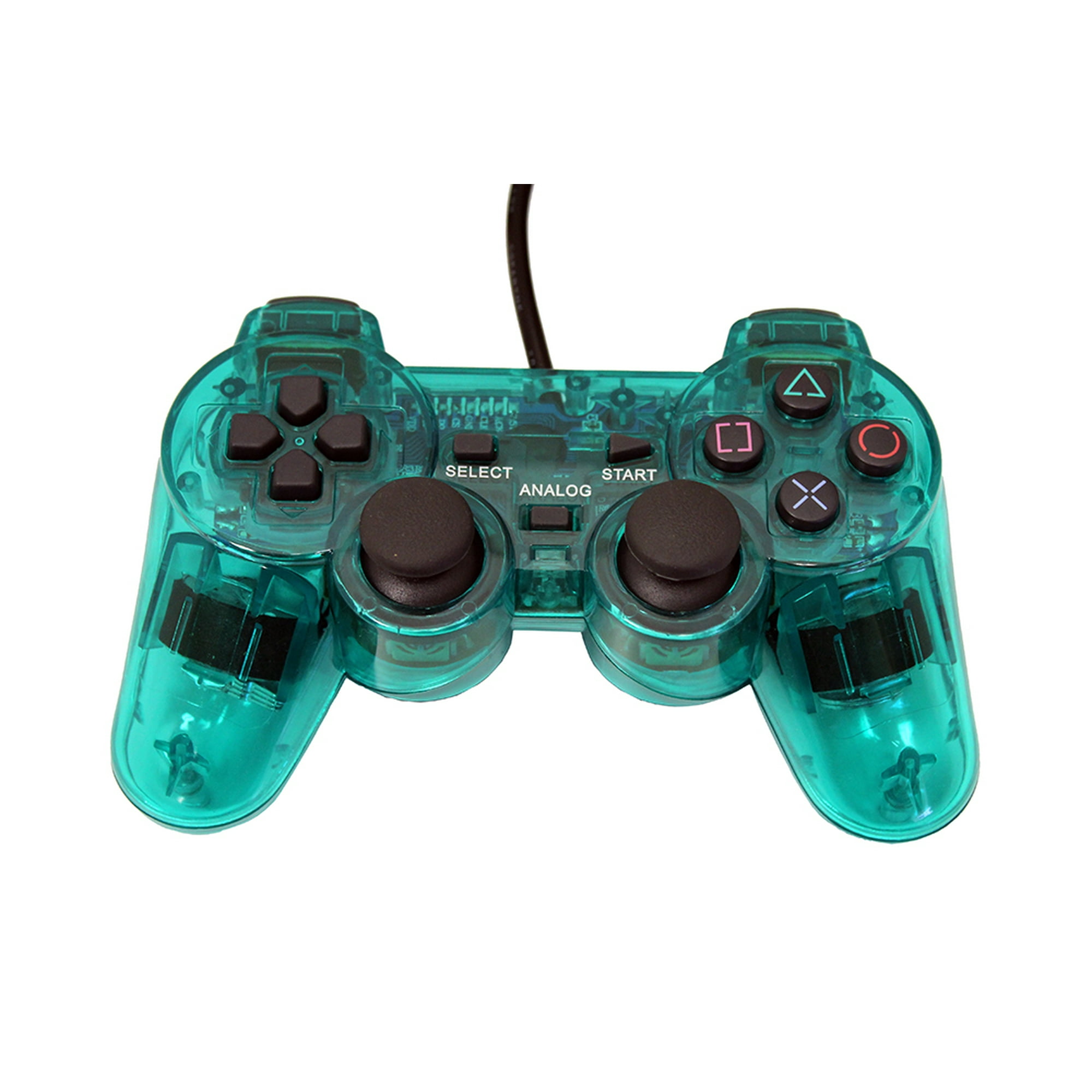 Transparent Teal Green Controller for Playstation PS1 PS2 by