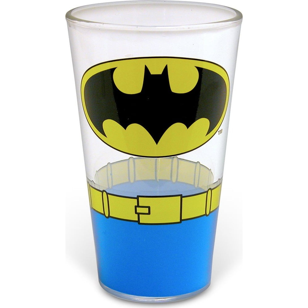 Batman Uniform Pint Glass DC Comics Superhero Gotham Drinking Glassware by Silver Buffalo LLC