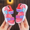 thumbnail image 2 of LIUJUNSHOP Toddler Girls Sandals Boys Girls Summer Outdoor Non- Athletic Sandals Breathable Summer Sandals Lightweight Casual Outdoor Red 6-7 Years, 2 of 7
