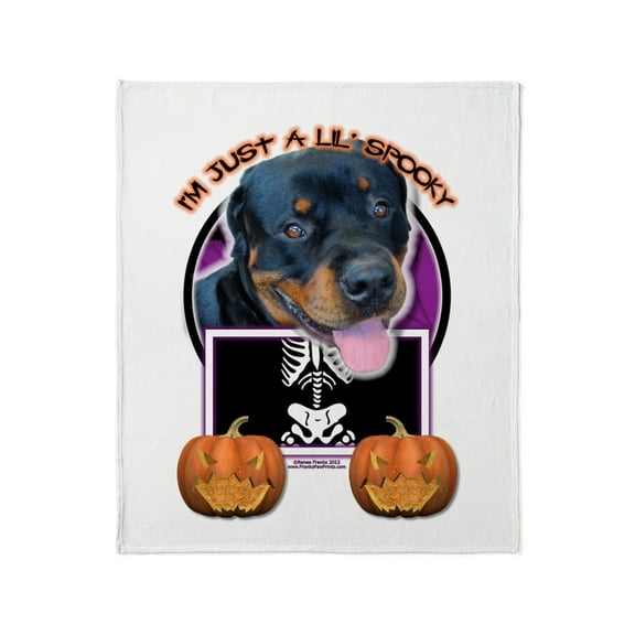CafePress - Halloween Just A Lil Spooky Rottie Throw Blanket - Soft Fleece Throw Blanket, 50"x60" for All Ages