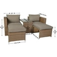 thumbnail image 6 of Flash Furniture Nico Indoor/Outdoor Modular Loveseat Sofa Set Gray Cushions and Natural Frame, 6 of 12