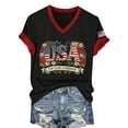 thumbnail image 5 of Womens Tops 250Th Anniversary Print V Neck T Shirt 250Th Anniversary Tshirt Patriotic Tee on Sale, 5 of 6