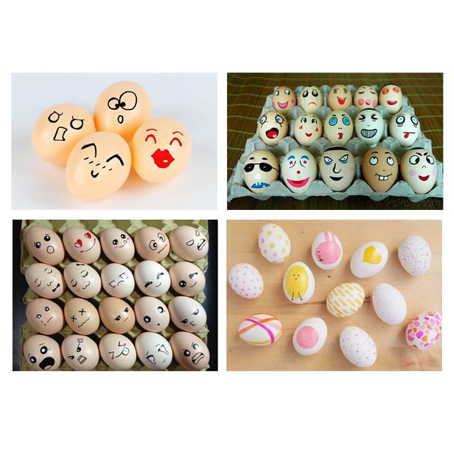 Puesto de huevos de Pascua con grafiti para niños, regalo pintado a mano, simulación de plástico, juguete de huevo falso
