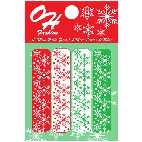 Oh Fashion Christmas Mini Nail File Set Snowflake Manicure 4 Pcs Walmart Com Walmart Com