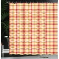 thumbnail image 3 of Ambesonne Orange Plaid Shower Curtain, Warm Tangerine Colors, 69"Wx84"L, Earth Yellow Ruby Salmon, 3 of 4