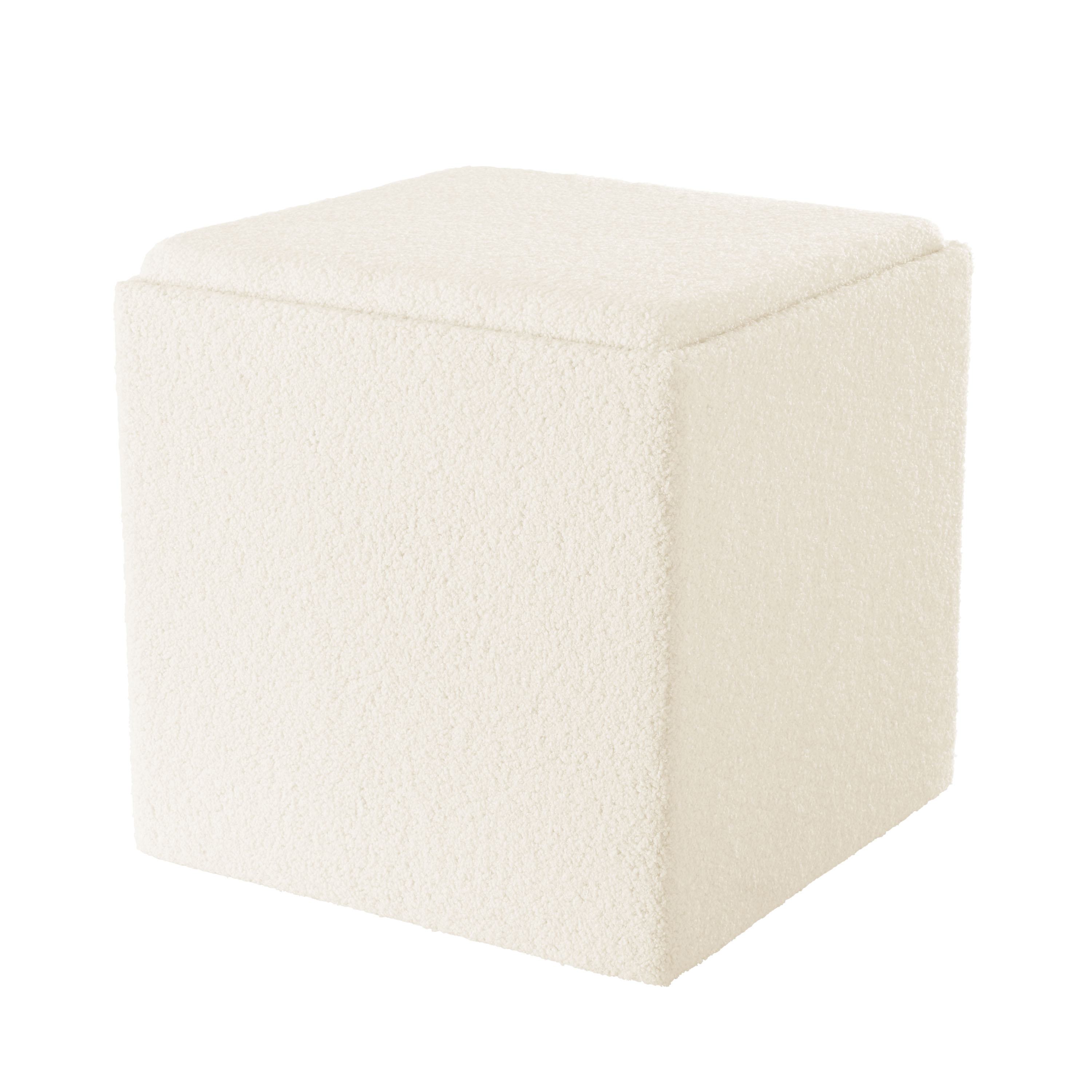 Mainstays Large Cube Storage Ottoman, Cream photo 2