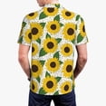 thumbnail image 4 of Daiia Sunflowers Pattern Men’s Polo Shirts,Solid Deck Shirt,Classic Fit, Breathable Cotton Polo for Casual and Sport Wear-Large, 4 of 9