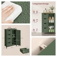 thumbnail image 3 of LEDREM Bathroom Floor Cabinet, Wooden Freestanding Side Storage Organizer with 4 Drawers and Adjustable Shelves for Bathroom, Forest Green, 3 of 6