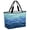 Azure, Cobalt, Cyan, Sky, variant on Watercolor Green Waves Beach Bag for Women, Large Breathable Mesh Beach Tote Bag, Coastal Summer Beach Ripples Sandproof Lightweight Travel Bags for Vacation Picnic Swimming Pool 15.7"x15.7"x9.1"