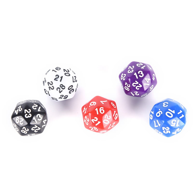 1pc D30 gaming dice thirty sided die number 1-30 5 Colors Acrylic Cubes D xx EW 