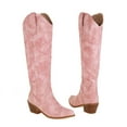 thumbnail image 5 of UngA Mid Calf Boots Cowboy Boots for Women Mid Calf Fashion Cowgirl Boots Pink,8, 5 of 7
