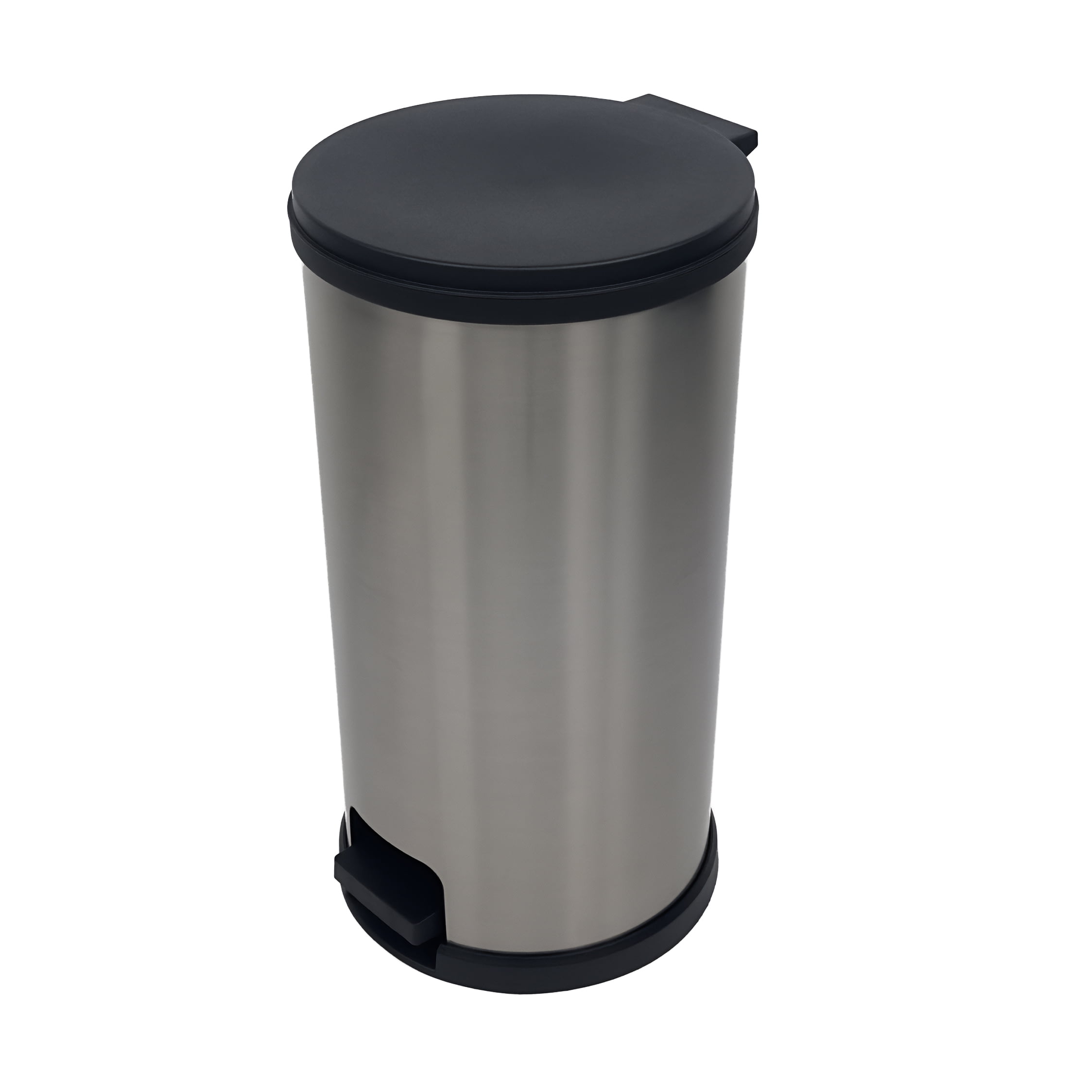 Mainstays 7.9 Gallon Trash Can Round Stainless Steel Office Garbage Trash  Can with Lid