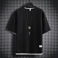 thumbnail image 4 of XJDJHC T-Shirt For Men Male Casual T Shirts For Stylish Two Layer Design With Fabric Outfits For Relaxed Comfort Fashion Tee Shirts, 4 of 4