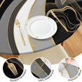 thumbnail image 4 of Black White Marble Gold Line Pattern Round Fitted Tablecloth with Elastic Edge,Dining Table Cover Waterproof,Outdoor Round Tablecloth for Camping,Dining,Indoor and Outdoor, 4 of 7