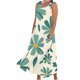 thumbnail image 1 of Vestido de Verano para las Mujeres sin Mangas Lino-Look Impreso Maxi, Suelto Fluido Y Vestido Sexy de Moda para las Mujeres, 1 of 5