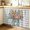 LightBlue Grey, variant on Pink Spring Floral Cabinet Curtain 32"Wx55"L, Dustproof Pantry Door Curtain with Self Adhesive Tape, Flowers Gray Plaid Farmhouse Tall Storage Cover Privacy Drape for Bathroom Kitchen Laundry Room