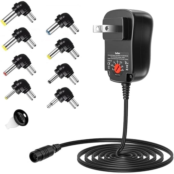 xixishop 12W Universal 3V 4.5V 5V 6V 7.5V 9V 12V AC DC Adapter Power Supply for Household Electronics - Max. 1000mA