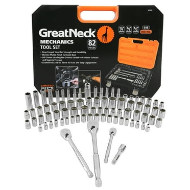 GreatNeck Mechanic's Tool Socket & Ratchet Set, 82 Pieces