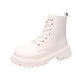 thumbnail image 2 of OKBOP Combat womens boots Platform Round Toe Lace-Up Round Toe Regular retro Comfortable Mid Heel 37, 2 of 5