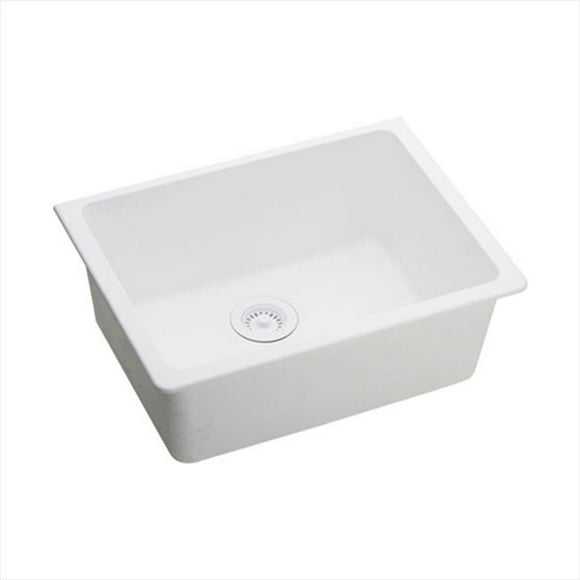 Elkay ELGU2522WH0 Gourmet Undermount 25 in. x 18.5 in. x 9.5 in. Single Bowl Kitchen Sink in White