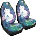 thumbnail image 3 of XYZCANDO White Cat Pattern Car Seat Covers for Woman Soft Front Seat Cover Protect Accessories Stretchable, for Vehicle Truck Van, 3 of 10