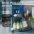 2 Pack Adjustable Height Under Sink Storage, 2 Tier Under Kitchen ...
