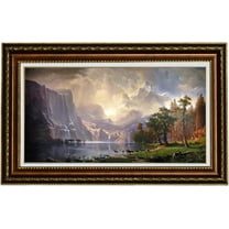 ELITEART-Among the Sierra Nevada Mountains, California (1868), By Albert Bierstadt Oil Painting Reproduction Giclee Wall Art Canvas Prints-Framed Size:21" x 30"