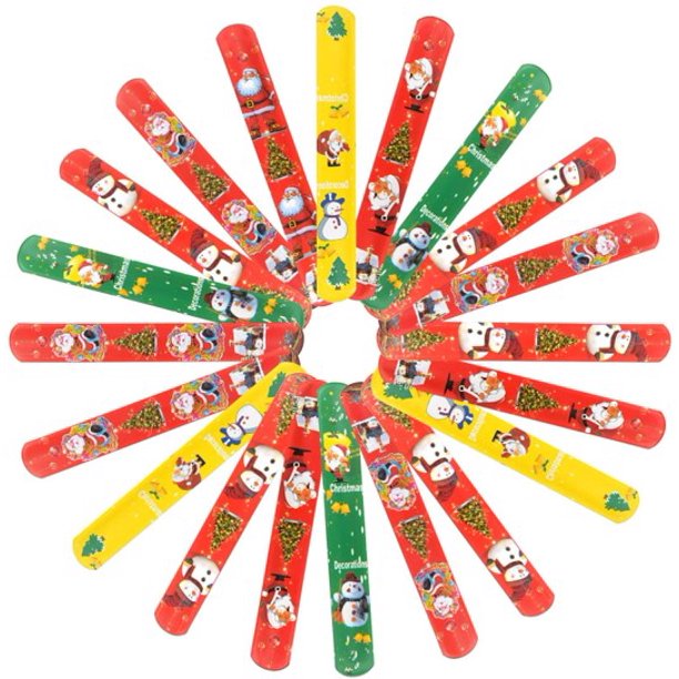 Christmas Slap Bracelets Slap Wrist Bands with Santa Claus Snowman 4