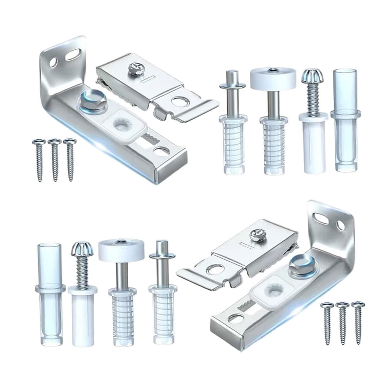 Changyeah Bifold Door Hardware Set – 2-Pack Louver Door Repair Kit With Top & Bottom Brackets, Pivots, And Guide Wheels For Closet Sliding & Folding Doors