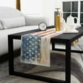 thumbnail image 5 of American Flag Cotton Linen Small Table Runner 13 x 36 inch Rustic Star Stripes USA Flag Retro Non-slip Rectangular Dining Table Decor for Wedding Party Holiday Dinner, 5 of 8