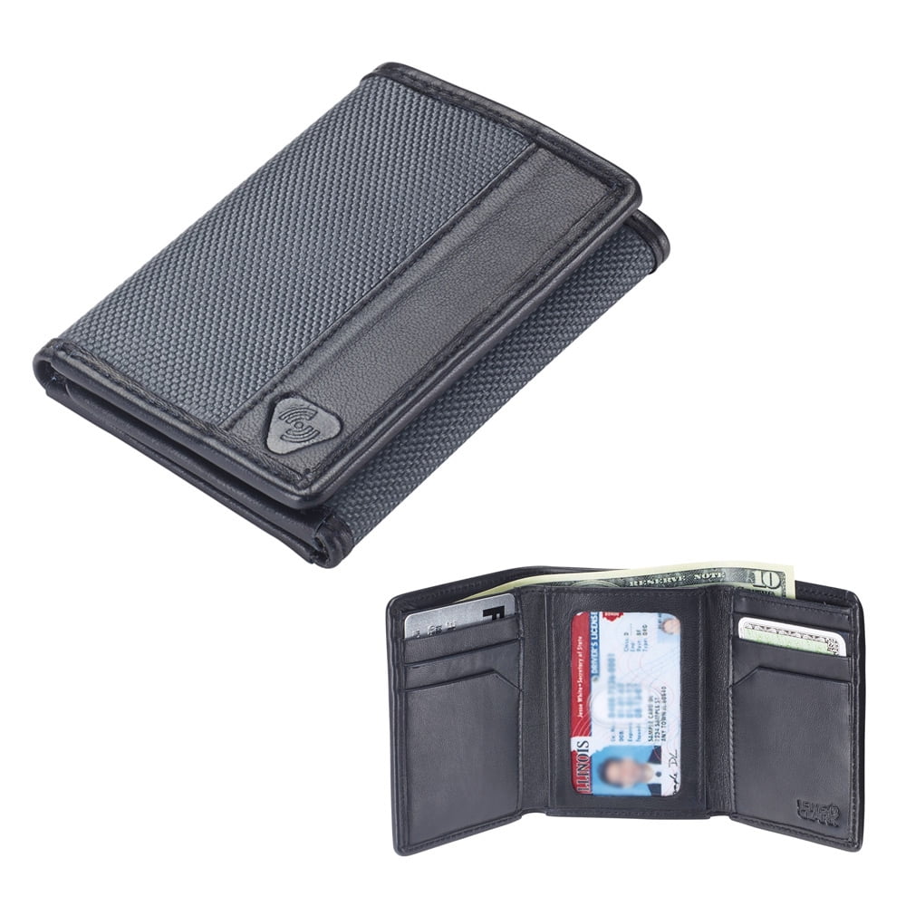 AllTopBargains - RFID Blocking Wallet Mens Tri-Fold Leather Card Security Safe Lewis N Clark New ...