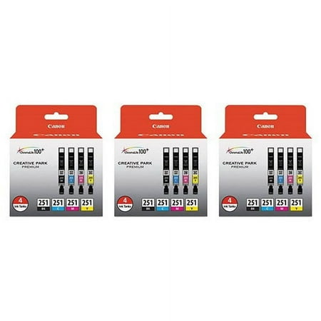 Canon CLI-251 4 Color MultiPack Ink Cartridge (3-Pack) CLI-251 BK/CMY 4PK price history on PriceWatchPro
