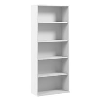 Pemberly Row Tall 5 Shelf Bookcase in White - Engineered Wood